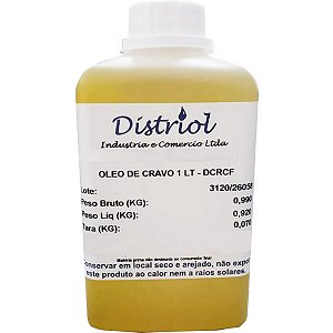 Óleo De Cravo  100% Natural Distriol 1 Litro