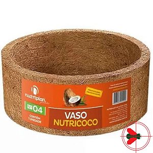 Kit Vaso De Fibra Coco Cuia Nutricoco Media 12,5cmx24cm