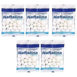 5 Repelentes Naftalina Anti Praga Traça Morcego E Pombos 50g