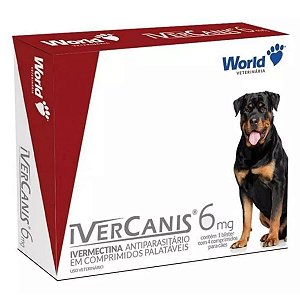 Ivercanis 6mg Ivermectina Antiparasitário De Cão 15-30kg C/ 4 Comp World