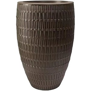 Vaso Bambu Oval 30 Carvalho