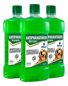 Kit 3un Shampoo Dugs Antipulgas E Carrapatos 500ml