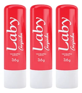 Kit Laby Corzinha Vermelho Fps15 Hidrante Labial 3un 3,6gr