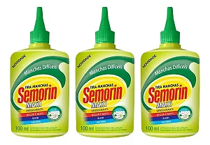 Kit 3 Semorin Maxi Tira Manchas Difíceis 100ml Elimina Mofo