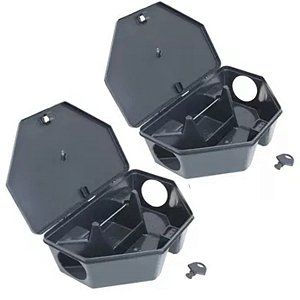 2 Ratoeira Porta Isca P/ Raticida Pega Ratox 3 Ratazana Top