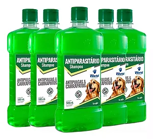 Kit 5un Shampoo Dugs Antipulgas E Carrapatos 500ml