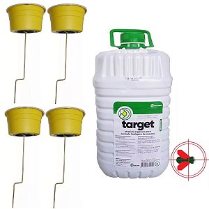 4 Armadilhas Para Mosca +  Refil Atrativo 5 Litros Target