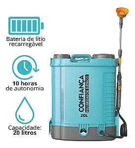 Pulverizador Elétrico Bateria Lítio 20 litros Confiança