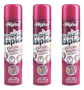 3 Espumas Multiuso Limpeza Rápida Casa O Seu Banheiro 400ml Cítrica