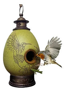 Casa Ovo Ninho Passarinho Jardim 1un Verde