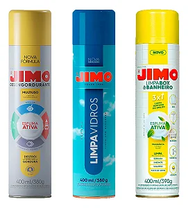 Kit Jimo Limpadores Limpa Vidros + Limpa Box + Desengordurante