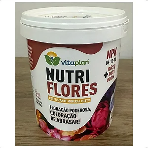 Vitaplan Fertilizante Mineral Nutriflores 3x1, Adubo NPK 06-12-06, com Micro Nutrientes, para Flores, 420g