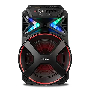 Caixa De Som Amplificada Mondial Cm-400, Bluetooth, 400W RMS, Alto Falante 12", Bivolt, Preto e Vermelho