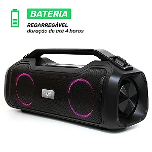 Caixa de Som Portátil Moob, Bluetooth, LED, Moobox Fun, Resistente À Água, Com Alça - Ipx5 140w
