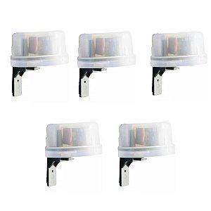 Kit Com 5 Unidades Rele Fotocélula Sensor Bivolt 3 Em 1