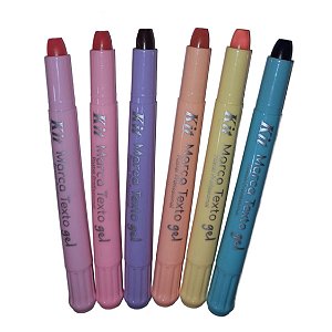 Marca Texto em Gel 6 cores Tons Pastéis Não mancha Ideal para Biblias