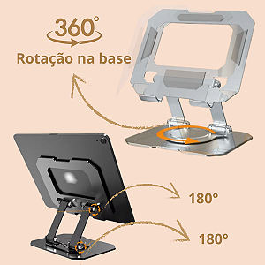Suporte Giratório de Mesa para Tablet Celular Ajustável iversal