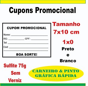 3000 Cupons De Sorteio (modelo Único) 7x10cm