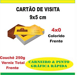 Cartão de Visita Couchê 250 g.| 4x0