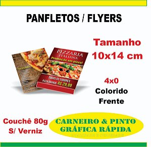 Panfletos em Papel Couchê 80 G.| 4x0 | 10x14 |