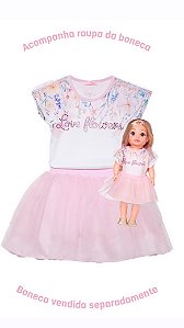 Conjunto Love Flower com Tutu