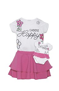Conjunto Choose Happy com pérolas (Cód. LY003)