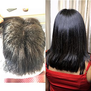 Alisamento no método "molhei e secou naturalmente"
