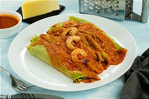 Panqueca de Camarão com alho-poró