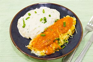 Peixe à Parmegiana com Purê de Inhame
