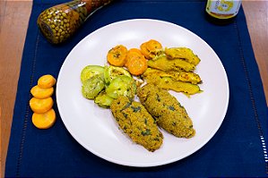 Quibe de Quinoa com Tomate Seco e Legumes Primavera