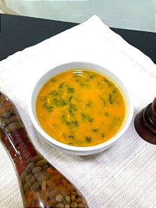 Creme de Abóbora com Frango e Agrião