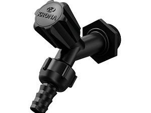 Torneira Plástica para Jardim 1/2 - 3/4 Preta Krona