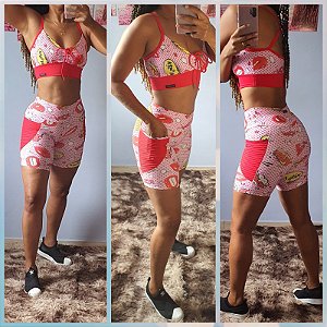 Conjunto Bermuda Fitness Kiss Me