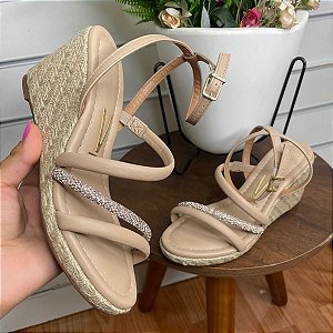 Sandália Anabela Strass Cortiça Vizzano