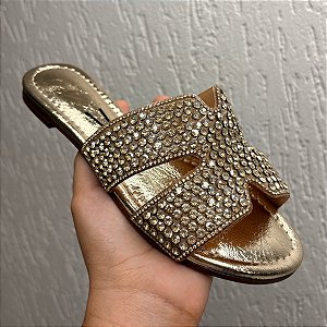 Rasteira Vizzano Luxo Cristais Original