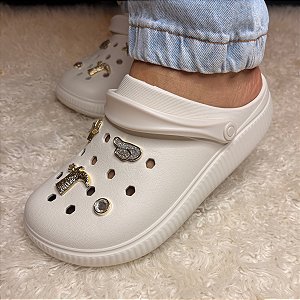 Babuche Moleca Ana Castela Feminina Confortável Crocs Estilizada Country Leve Antiderrapante