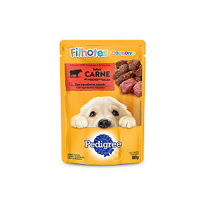 Ração Úmida Pedigree Sachê Carne ao Molho para Cães Filhotes, 100g
