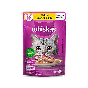 Ração Úmida Whiskas Sachê Frango ao Molho para Gatos Adultos, 85g