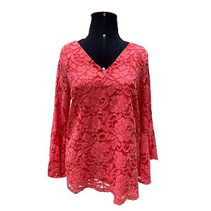 Blusa Rosa De Renda