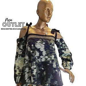 Blusa Ombro A Ombro Camuflada