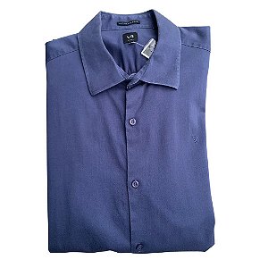 Camisa Azul Cetim Stretch
