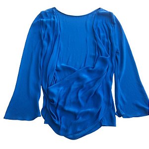 Blusa Azul Transparente Transpassada Zara