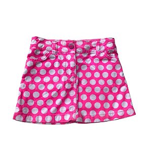 Shorts Pink Com Bolinhas Brancas Infantil