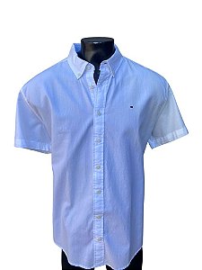 Camisa Social Branca Manga Curta Tommy Hilfiger