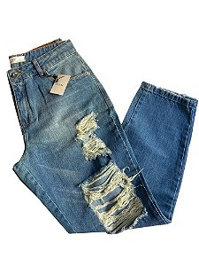 Calça Amissima Jeans Boyfriend Destroyed