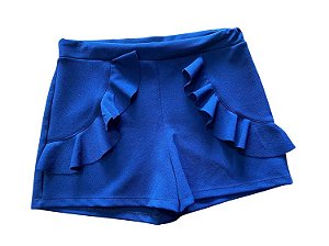 Shorts Azul Marinho Com Babados