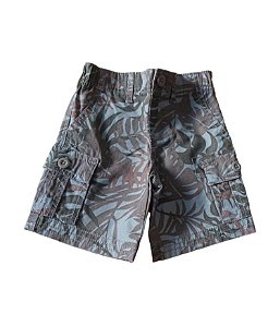 Shorts Estampado Flores Militar