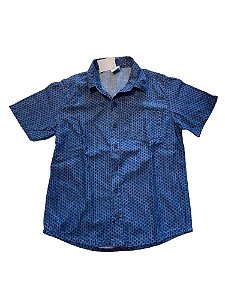 Camisa Social Manga Curta Zara Kids Estampa Coqueiros - Garimpo Nós