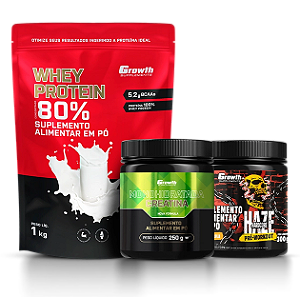 IT WHEY PROTEIN CONCENTRADO 1KG, CREATINA MONOHIDRATADA 250G E PRÉ-TREINO HAZE LARANJA 300G