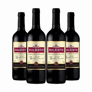 Kit 4 Vinho Tinto Halberth Bordô Suave 750ml